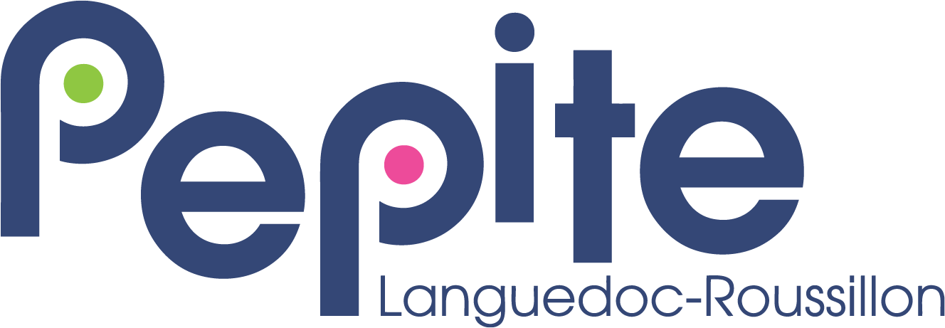 Logo du dispositif Pépite Languedoc-Roussillon soutenant les projets entrepreneuriaux étudiants.